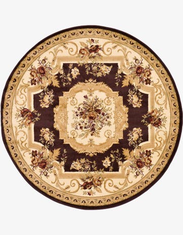 6' x 6' Classic Aubusson Round Rug