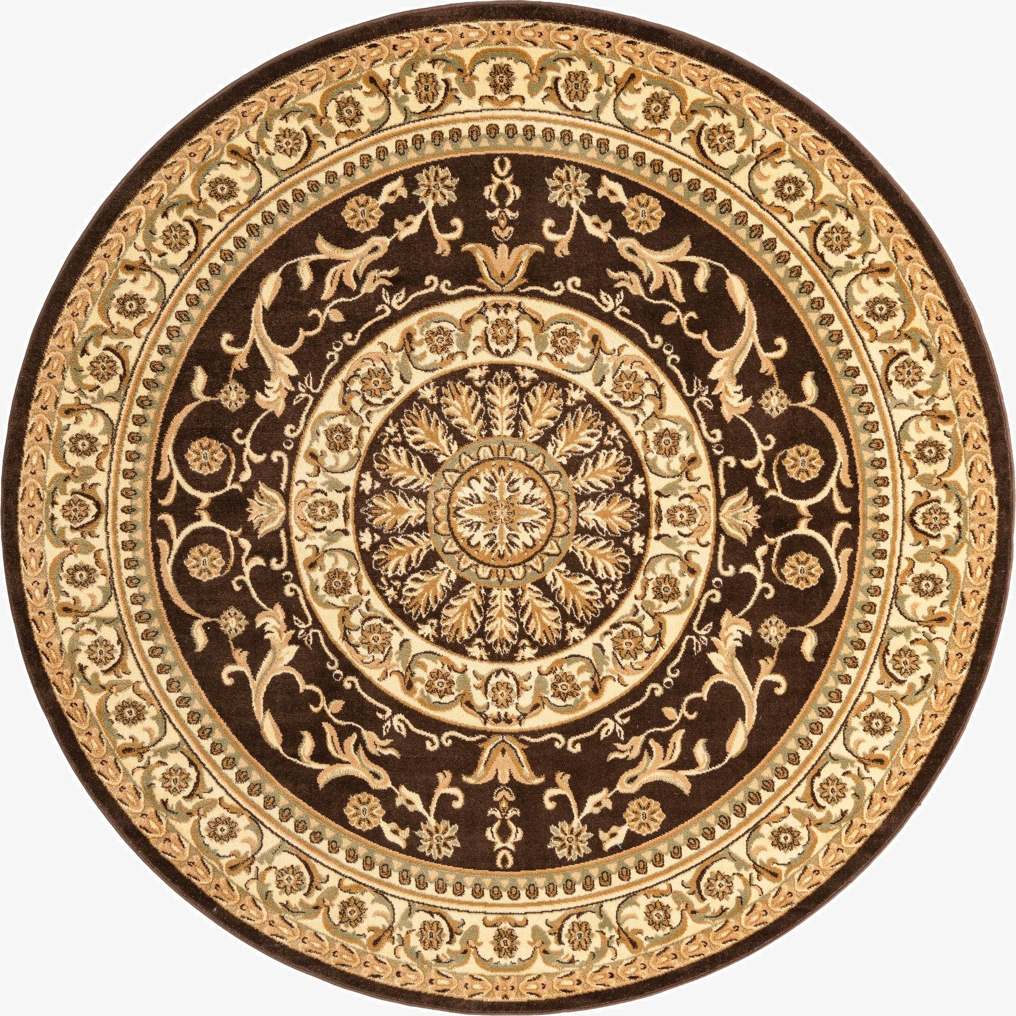 7' 10 x 7' 10 Classic Aubusson Round Rug