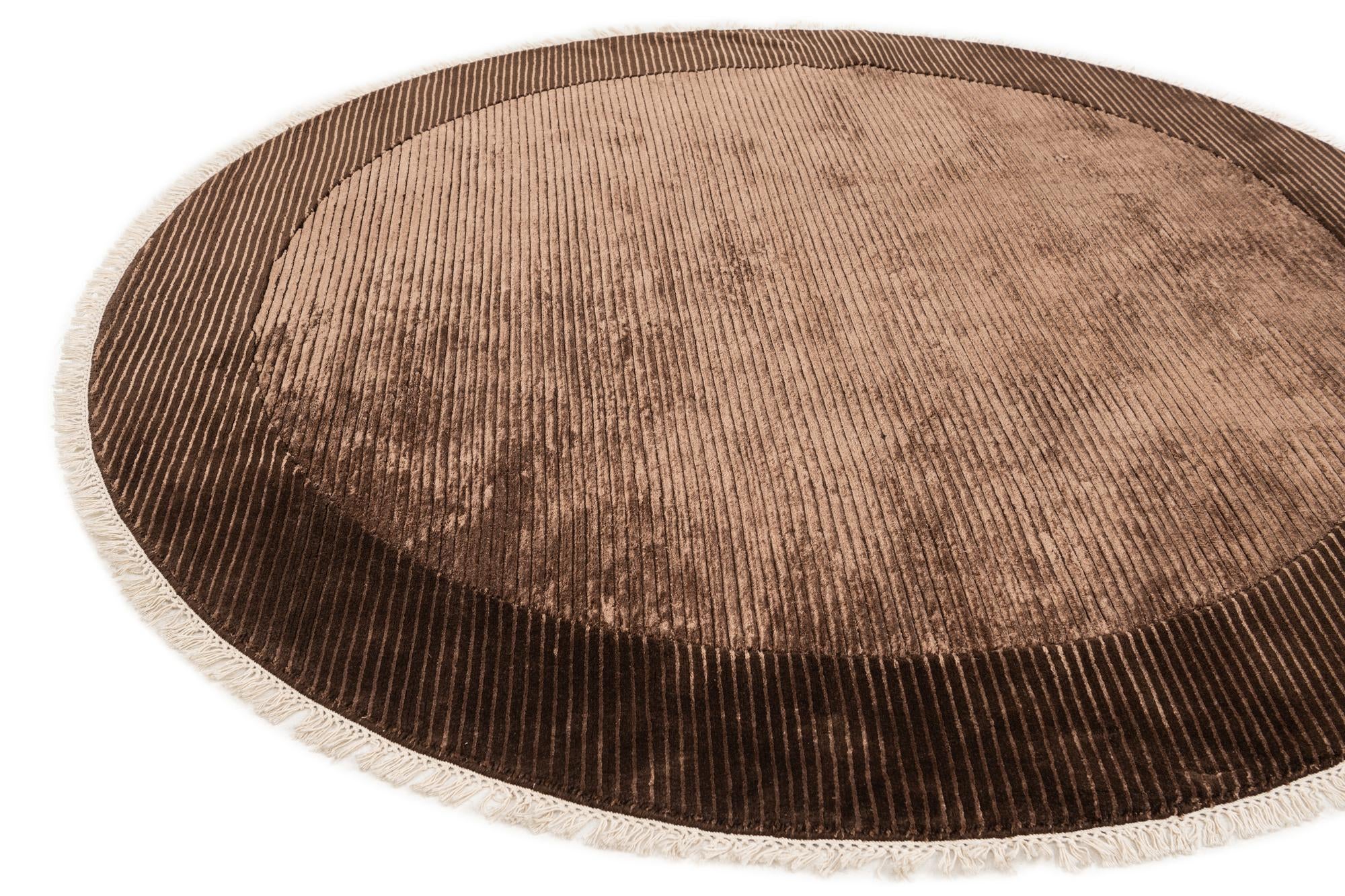 6' 7 x 6' 7 Hand Knotted Darya Wool Round Rug