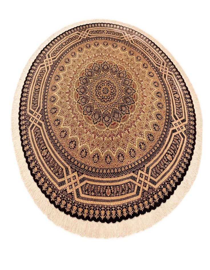 Detail image of 6' 6 x 6' 6 Ghom Silk Round Rug