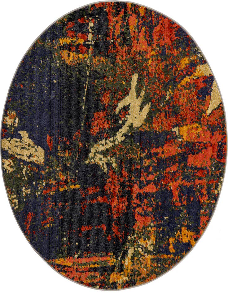 Detail image of 5' 3 x 5' 3 Washable Haerfest Round Rug