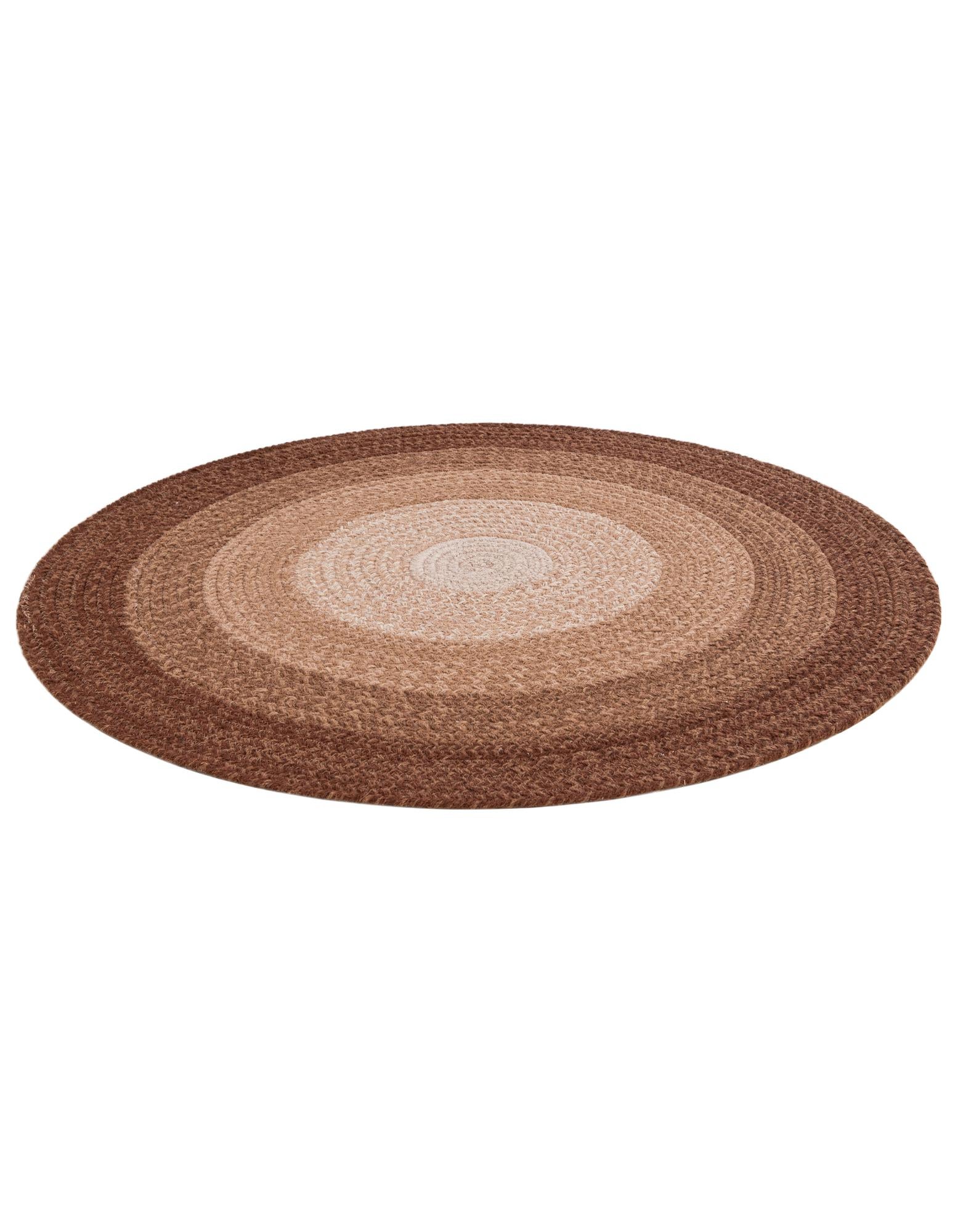 3' 1 x 3' 1 Handmade Hand Braided Wool Round Rug