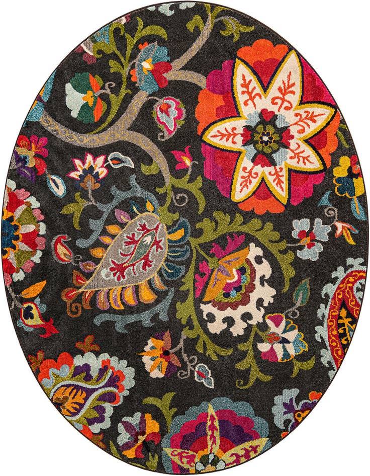 Detail image of 8' x 8' Washable Hyacinth Round Rug
