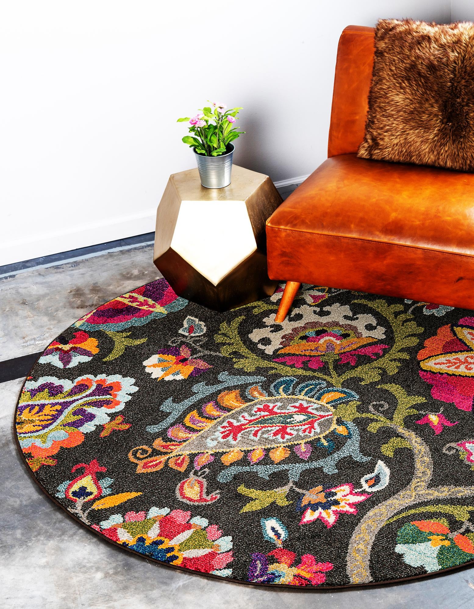 6' x 6' Washable Hyacinth Round Rug