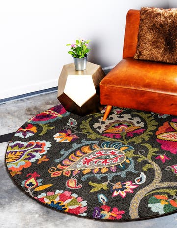 6' x 6' Washable Hyacinth Round Rug