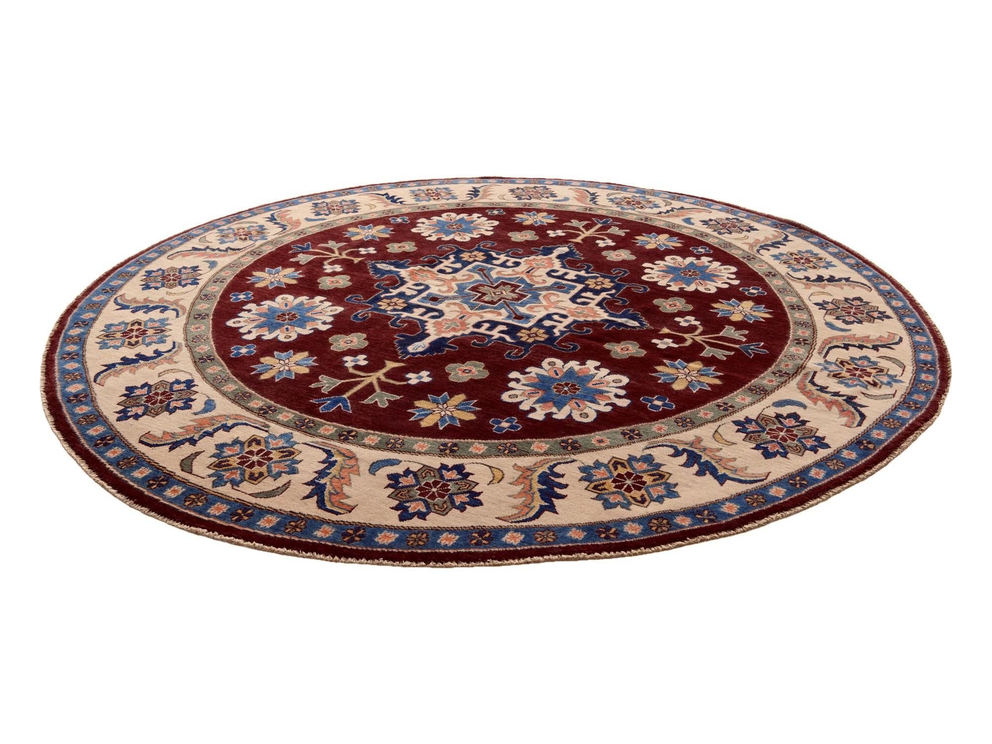 8' 1 x 8' 3 Hand Knotted Kazak Round Rug