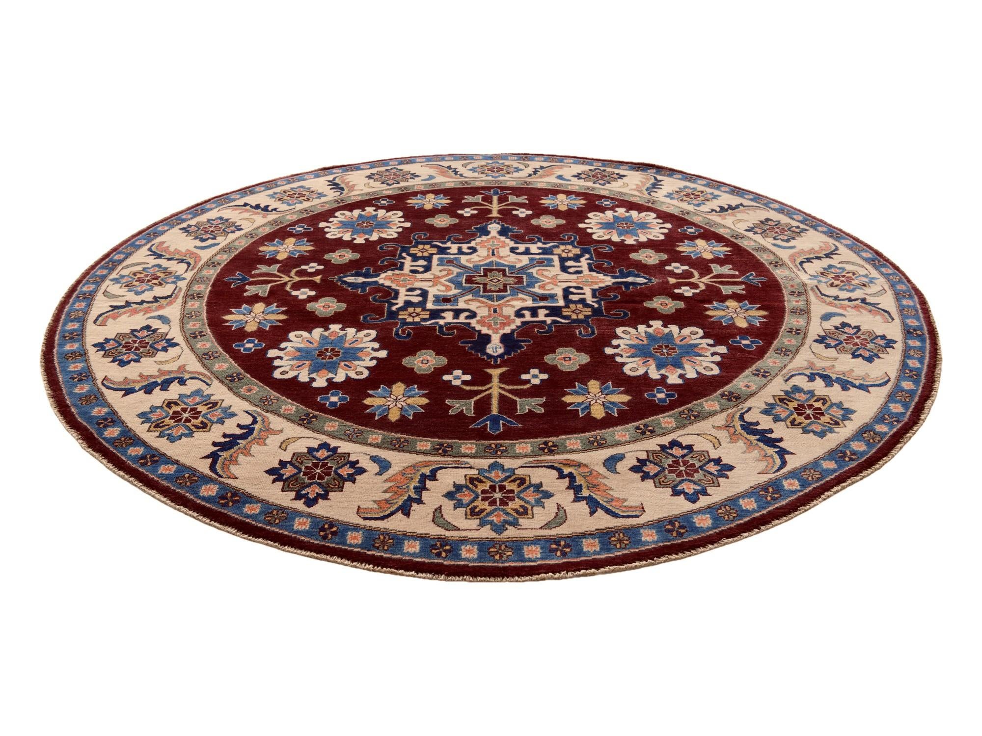 8' 1 x 8' 3 Hand Knotted Kazak Round Rug