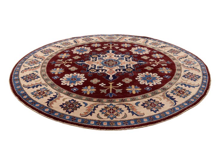 Detail image of 8' 1 x 8' 3 Hand Knotted Kazak Round Rug