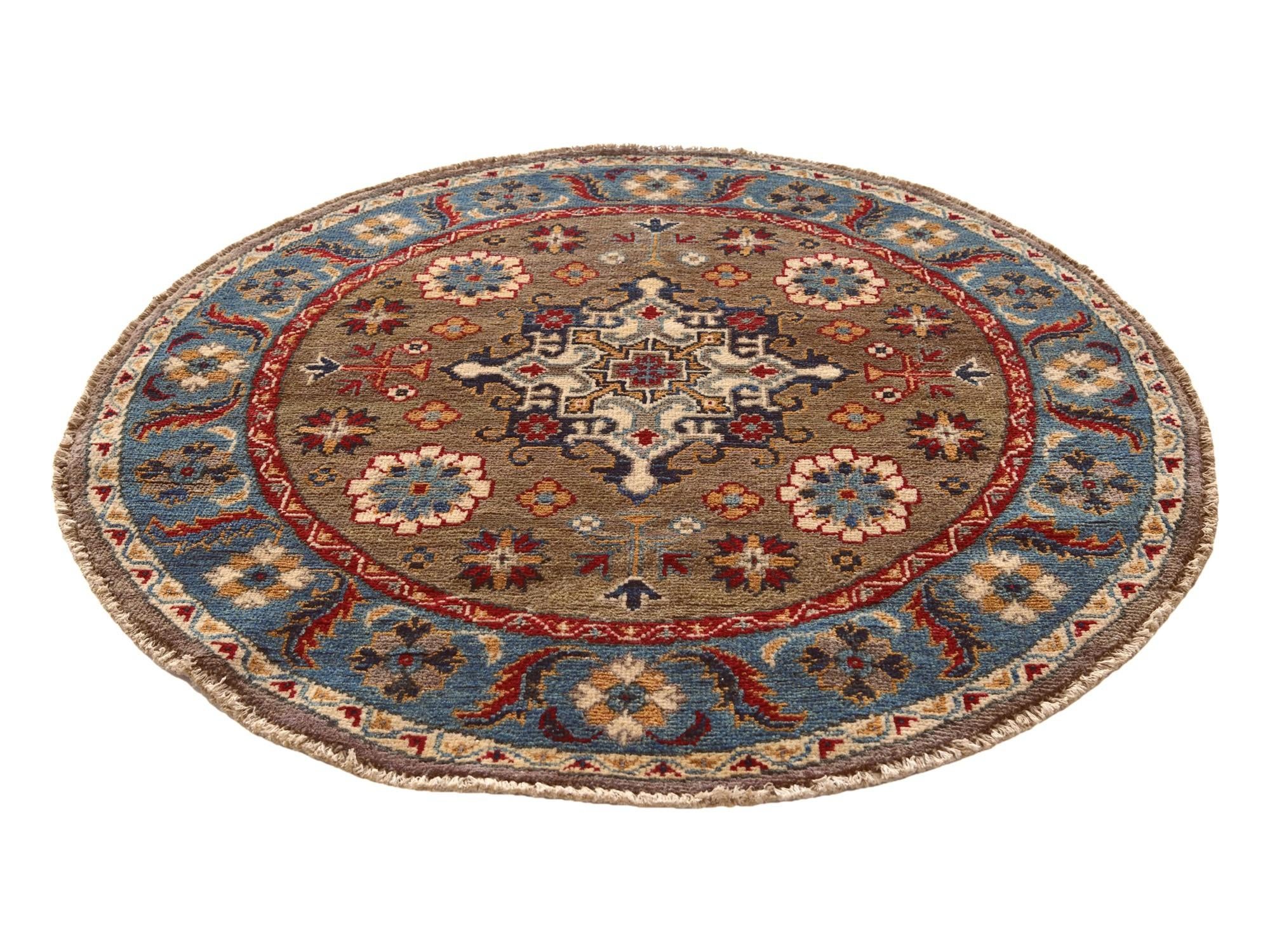 3' 4 x 3' 4 Hand Knotted Kazak Round Rug