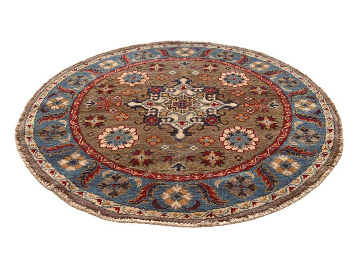 3' 4 x 3' 4 Hand Knotted Kazak Round Rug