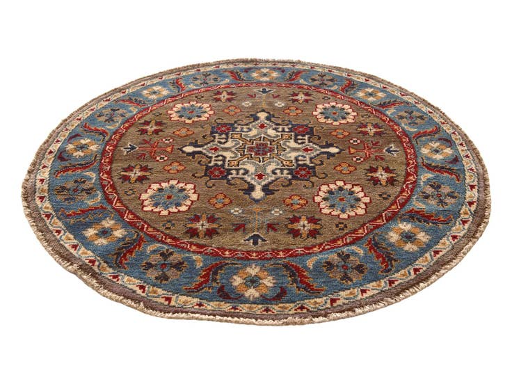 Detail image of 3' 4 x 3' 4 Hand Knotted Kazak Round Rug