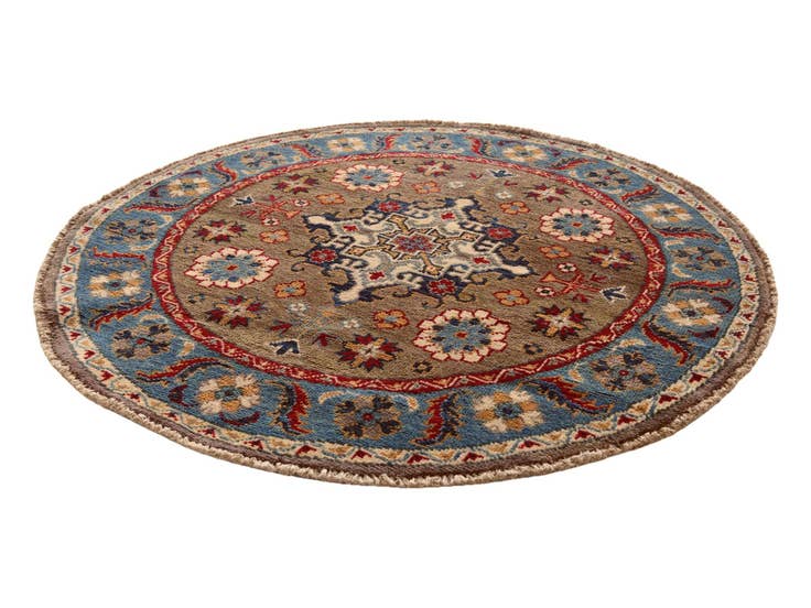 Detail image of 3' 4 x 3' 4 Hand Knotted Kazak Round Rug