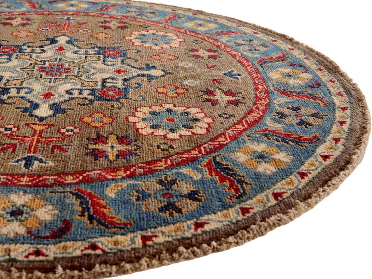Detail image of 3' 4 x 3' 4 Hand Knotted Kazak Round Rug