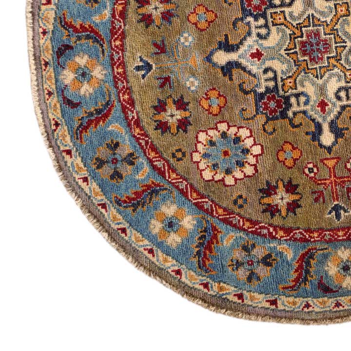 3' 4 x 3' 4 Hand Knotted Kazak Round Rug