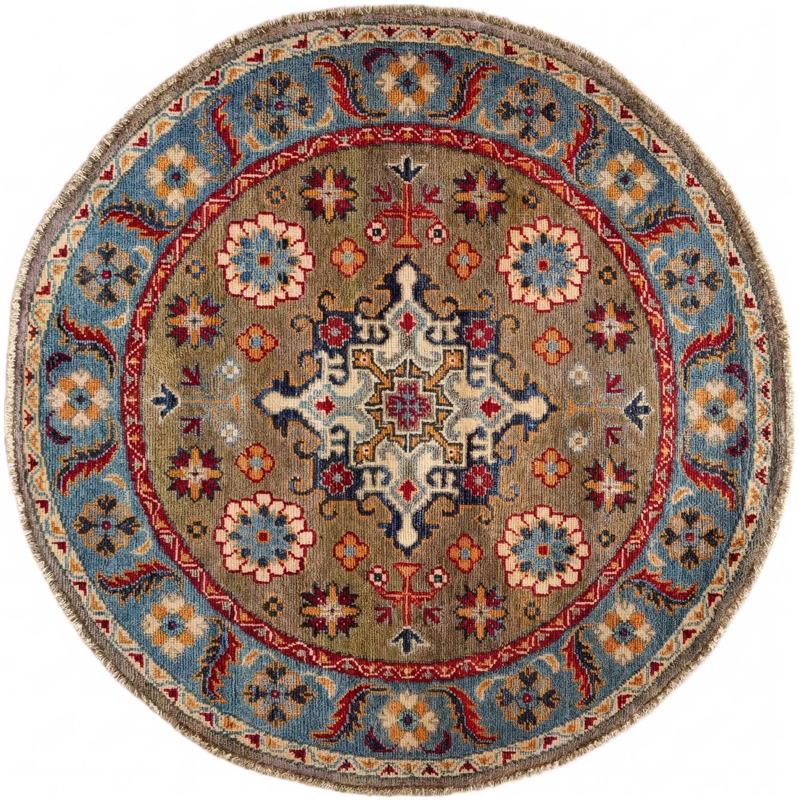 3' 4 x 3' 4 Hand Knotted Kazak Round Rug