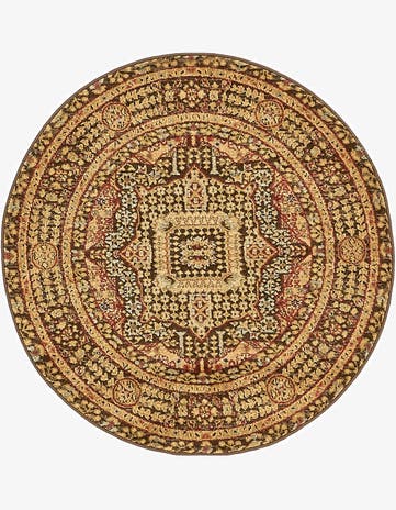 Brown Mamluk Round Rug