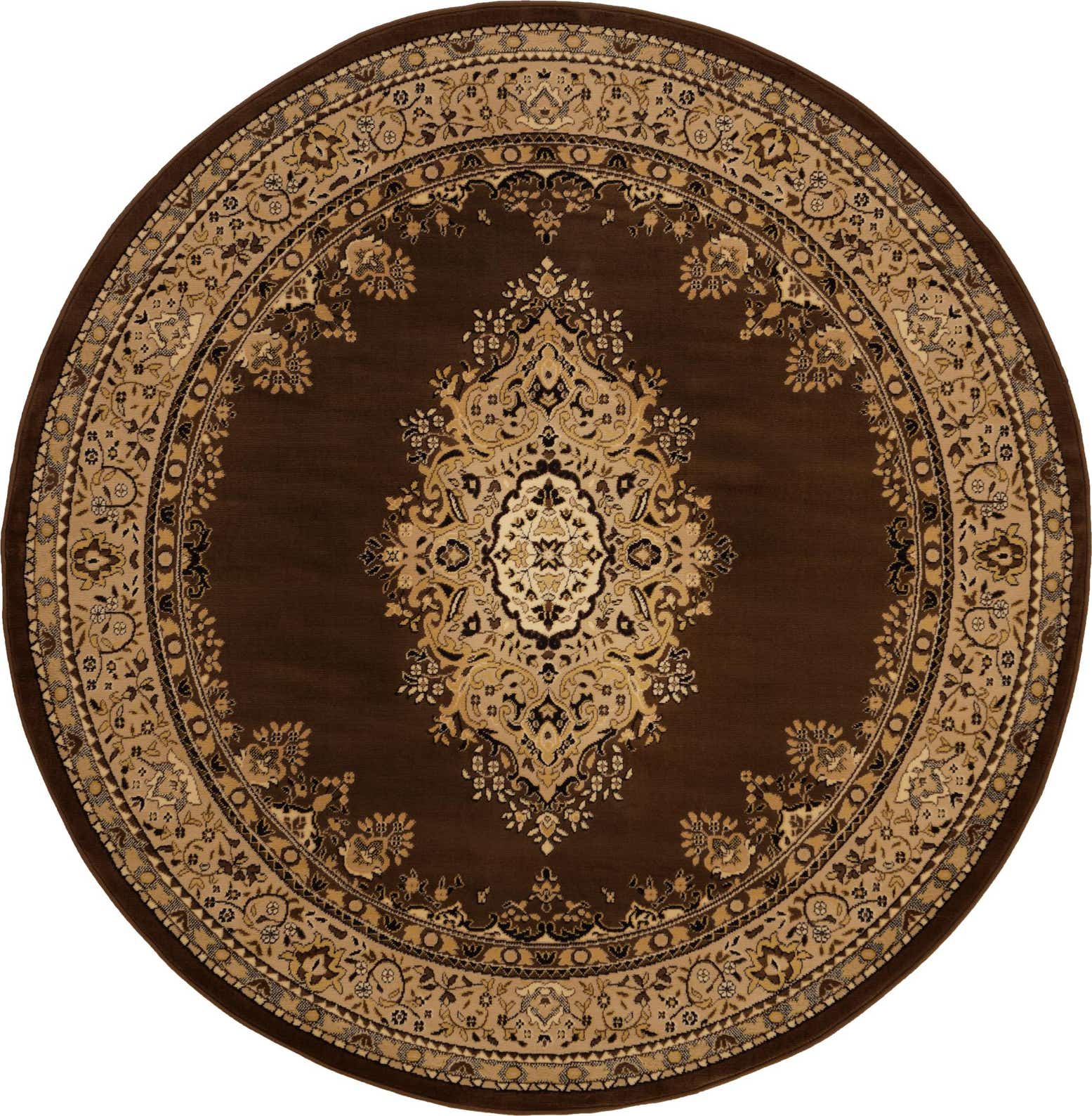 7' 10 x 7' 10 Mashad Design Round Rug