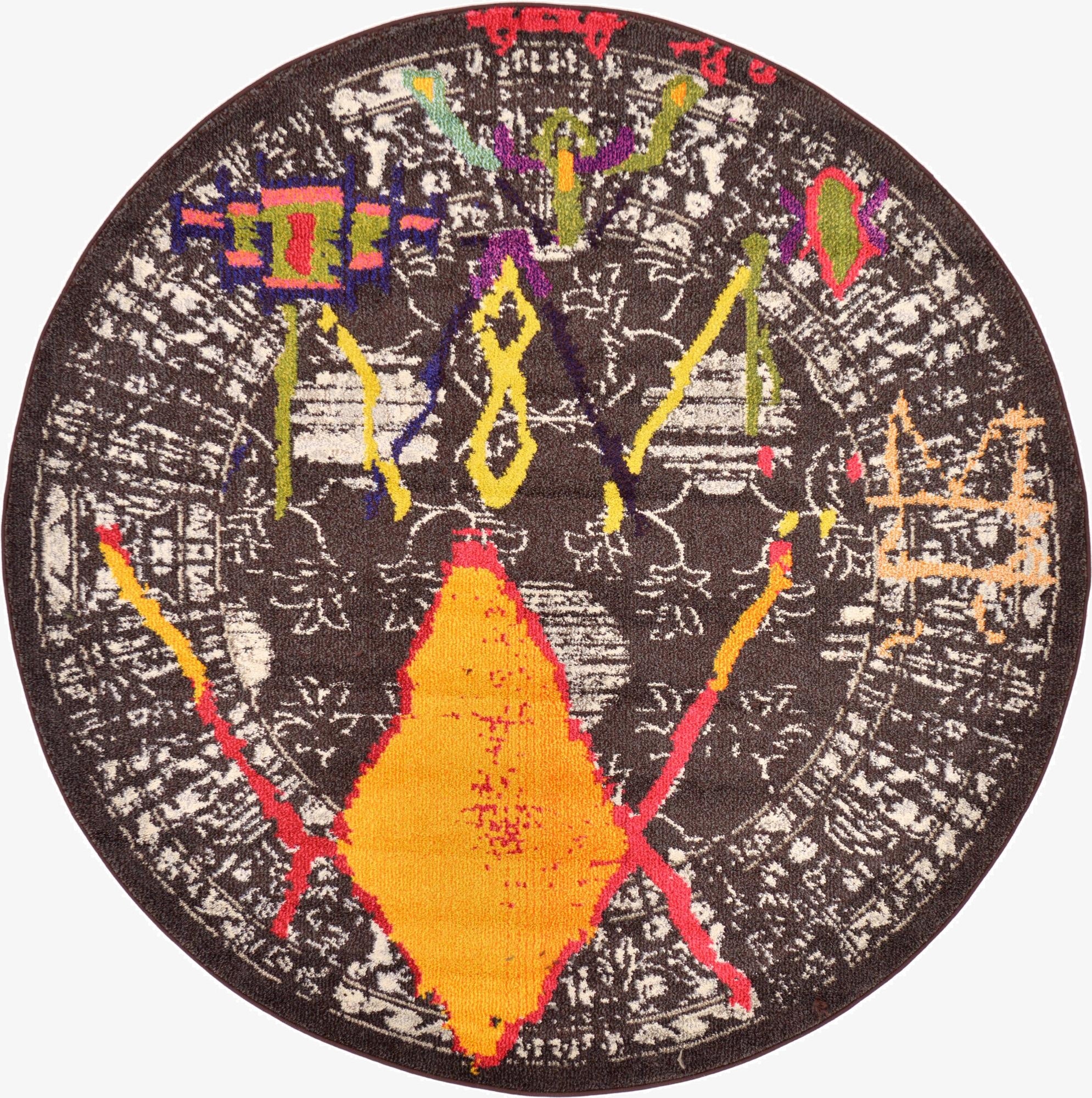 185cm x 185cm  Washable Santa Fe Round Rug