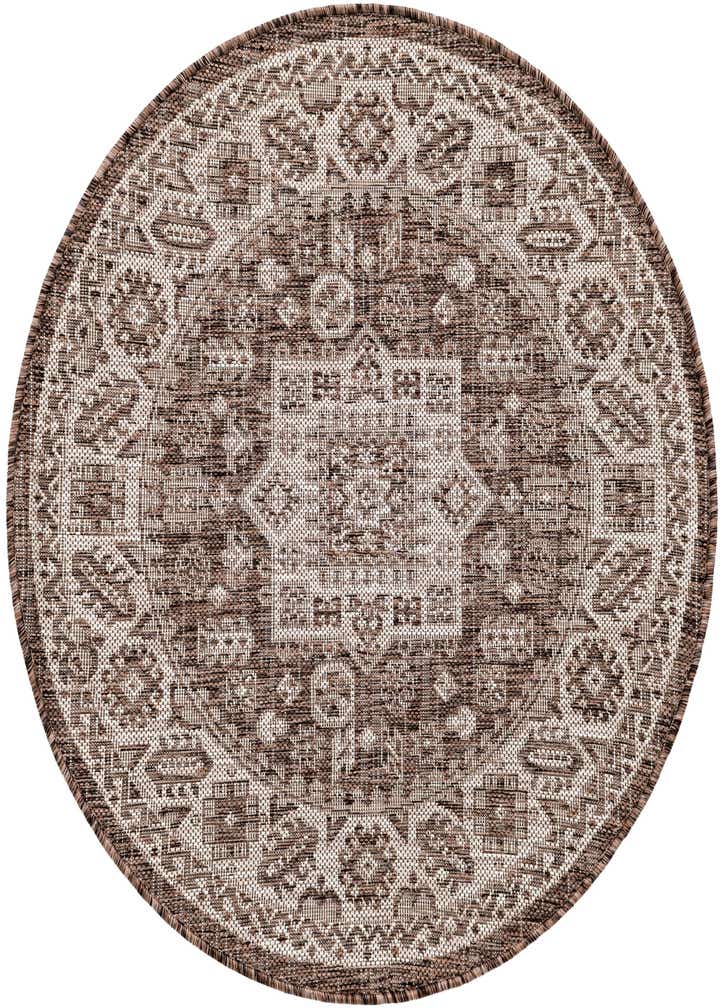 3' x 3' Easy-Clean Aztec Indoor / Outdoor Round Rug