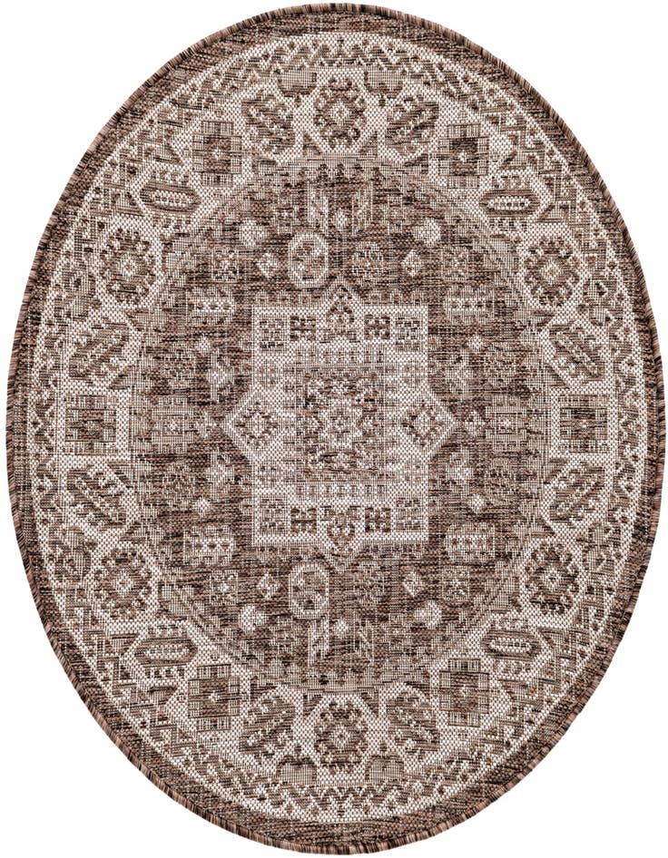 Detail image of 3' x 3' Easy-Clean Aztec Indoor / Outdoor Round Rug