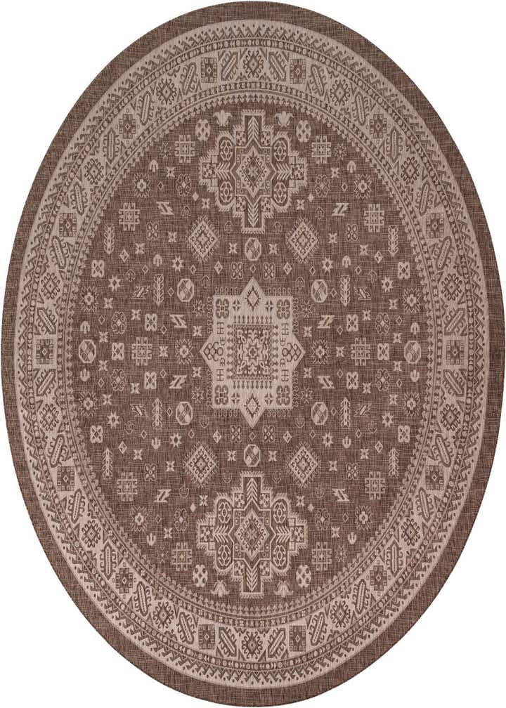 13' x 13' Easy-Clean Aztec Indoor / Outdoor Round Rug