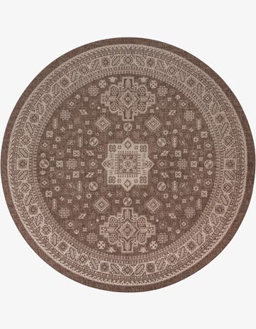 13' x 13' Easy-Clean Aztec Indoor / Outdoor Round Rug