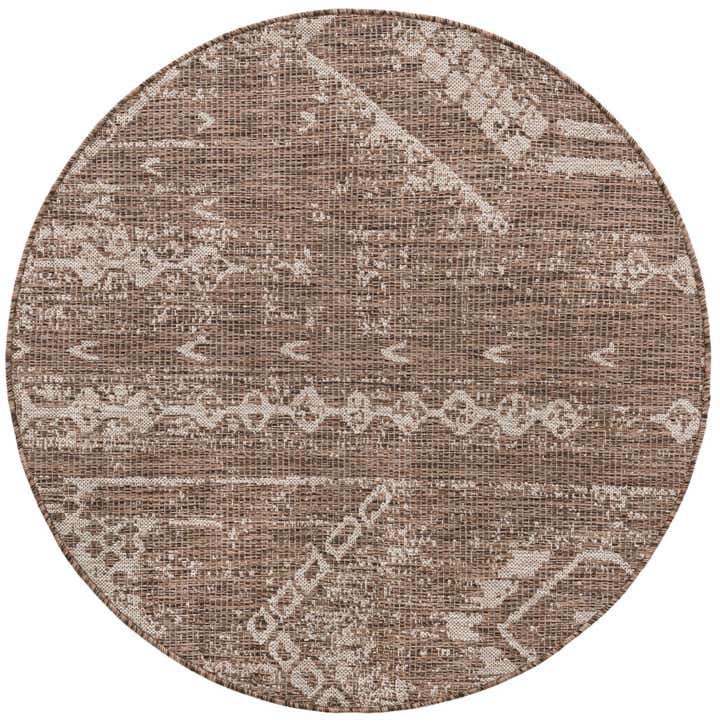 4' x 4' Easy-Clean Bohemian Indoor / Outdoor Round Rug