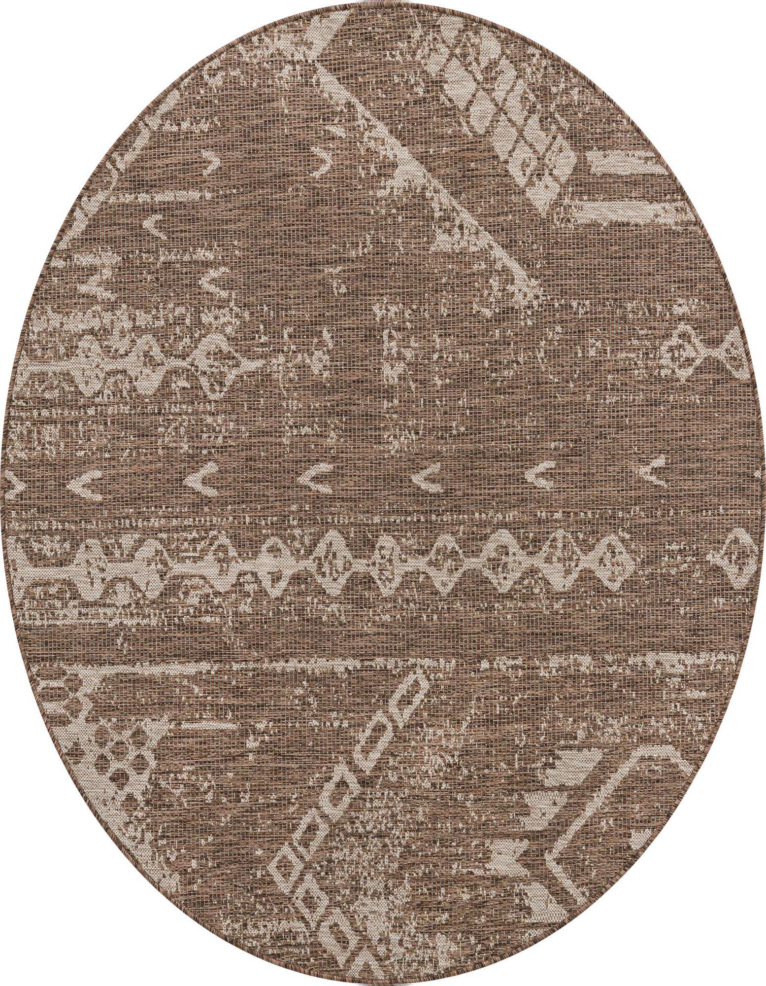 6' x 6' Easy-Clean Bohemian Indoor / Outdoor Round Rug