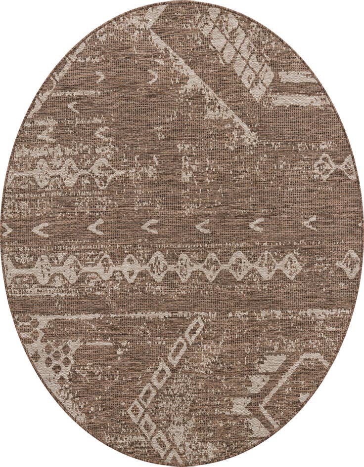 Detail image of 6' x 6' Easy-Clean Bohemian Indoor / Outdoor Round Rug