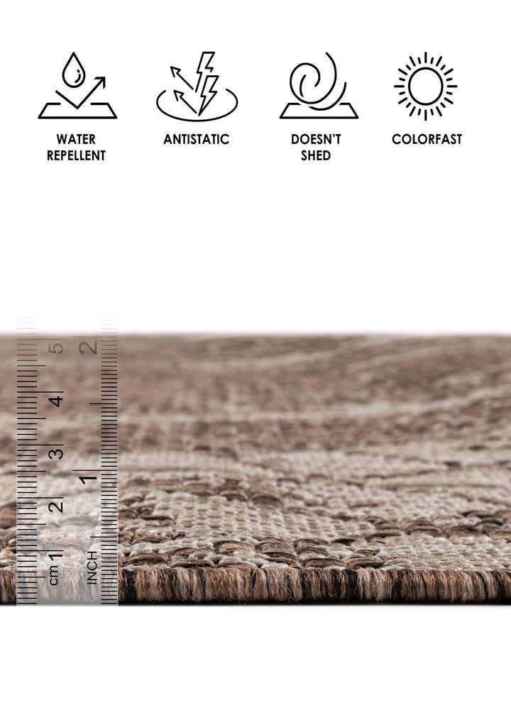 13' x 13' Easy-Clean Bohemian Indoor / Outdoor Round Rug