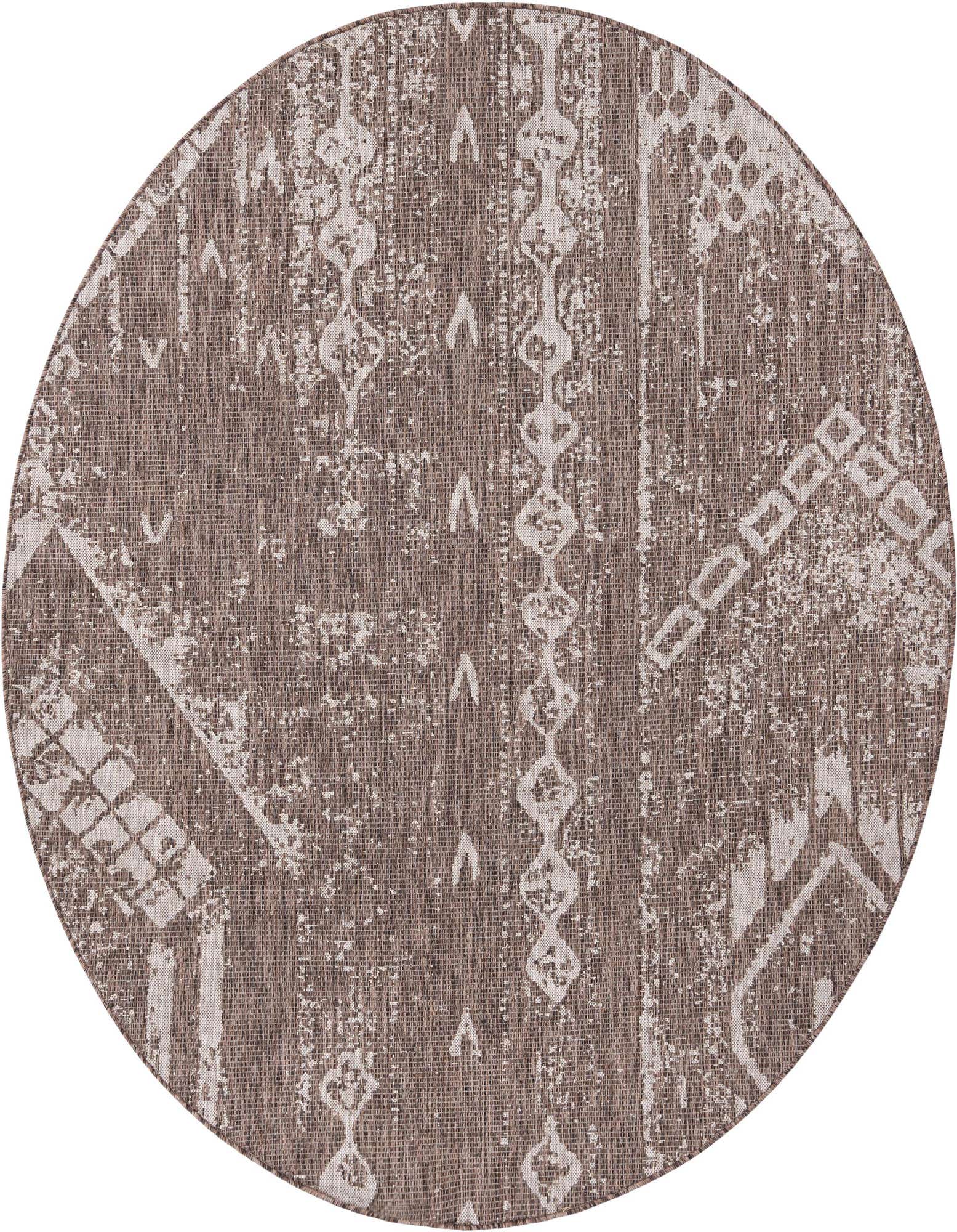 7' 10 x 7' 10 Easy-Clean Bohemian Indoor / Outdoor Round Rug
