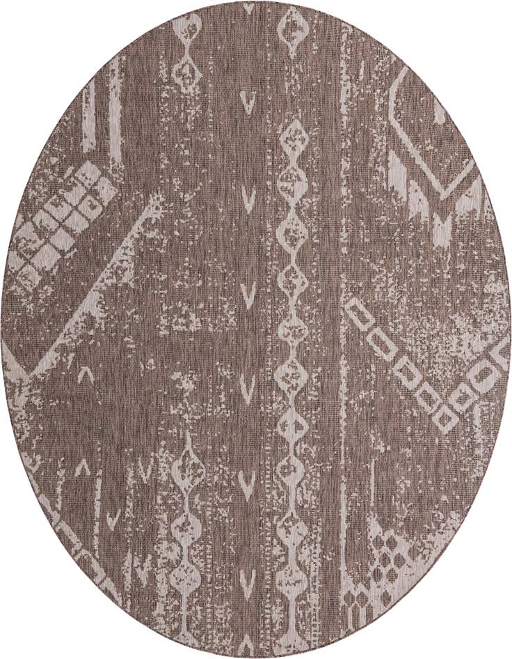 Detail image of 10' 8 x 10' 8 Easy-Clean Bohemian Indoor / Outdoor Round Rug