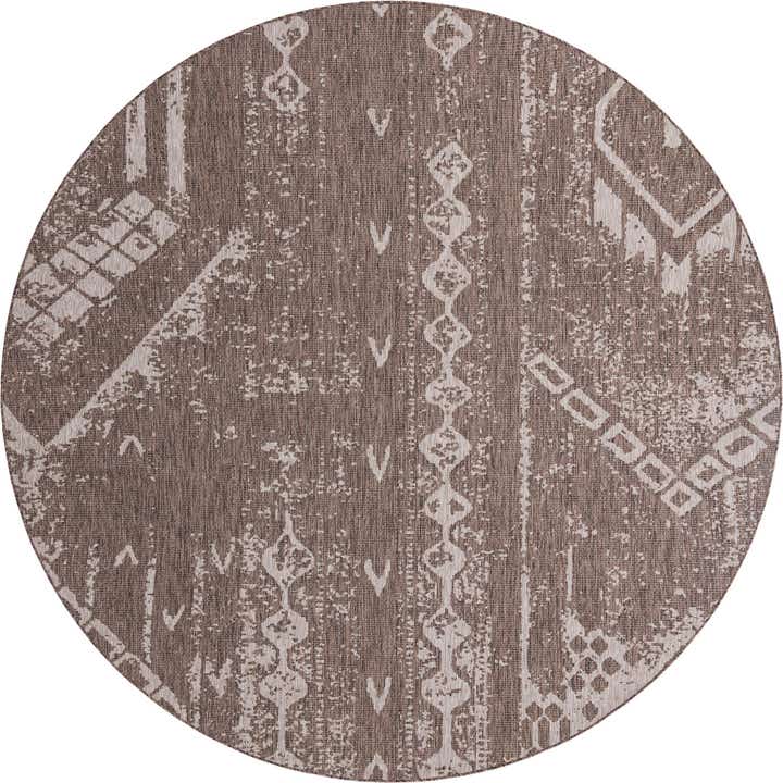 10' 8 x 10' 8 Easy-Clean Bohemian Indoor / Outdoor Round Rug
