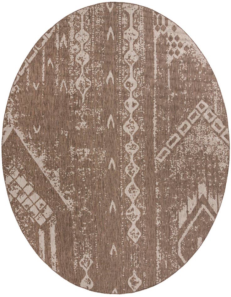 Detail image of 13' x 13' Easy-Clean Bohemian Indoor / Outdoor Round Rug