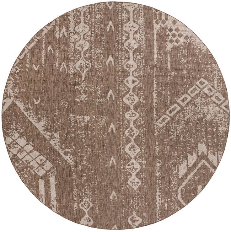 Detail image of 13' x 13' Easy-Clean Bohemian Indoor / Outdoor Round Rug