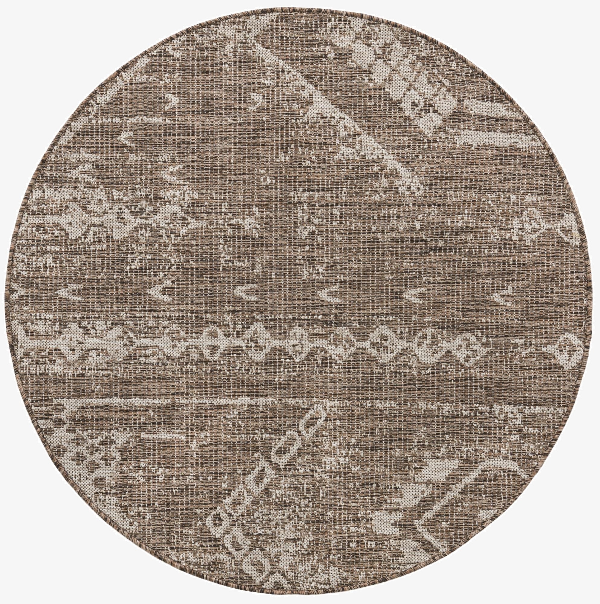 4' x 4'  Washable Bohemian Indoor / Outdoor Round Rug