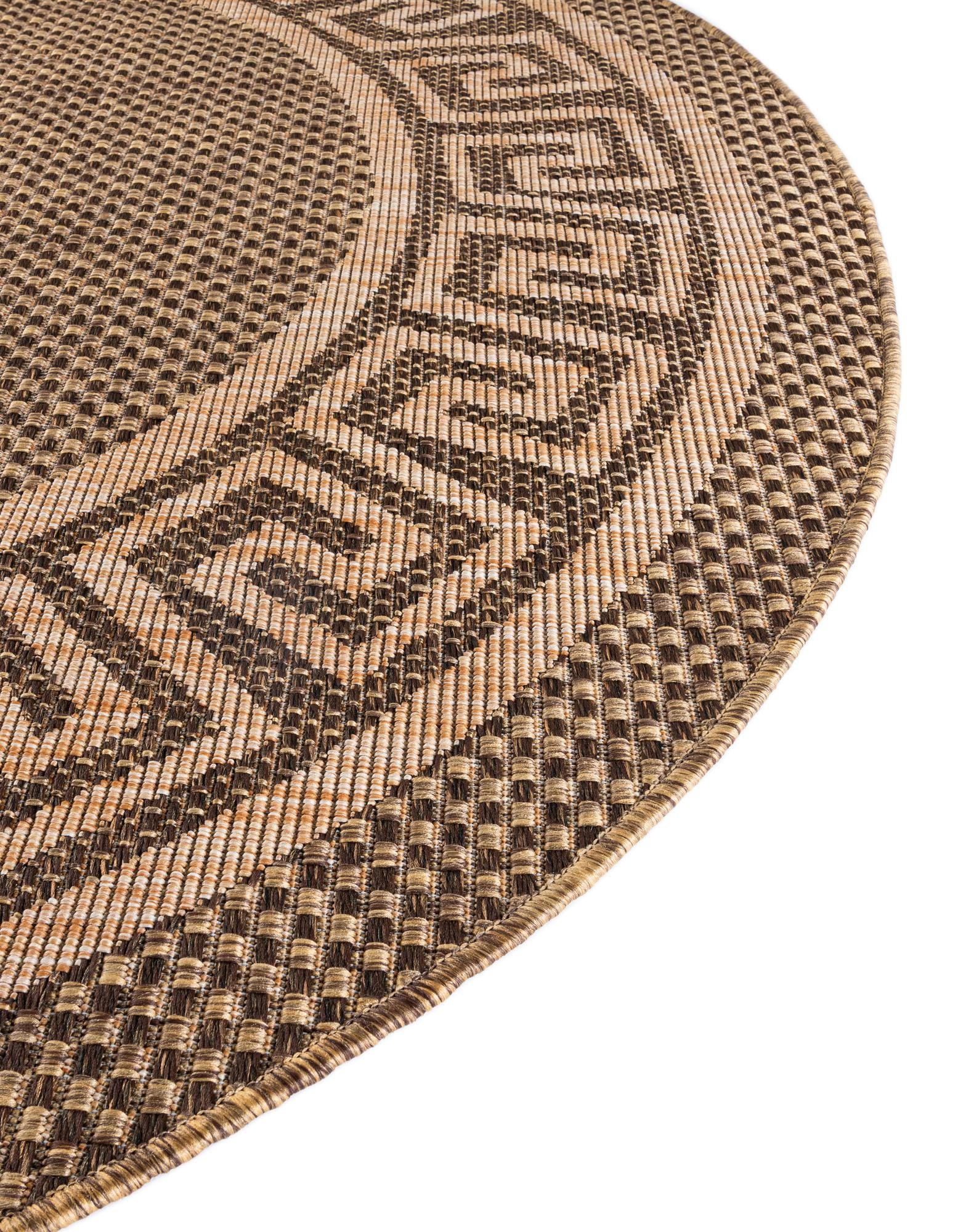 6' x 6' Easy-Clean Border Indoor / Outdoor Round Rug