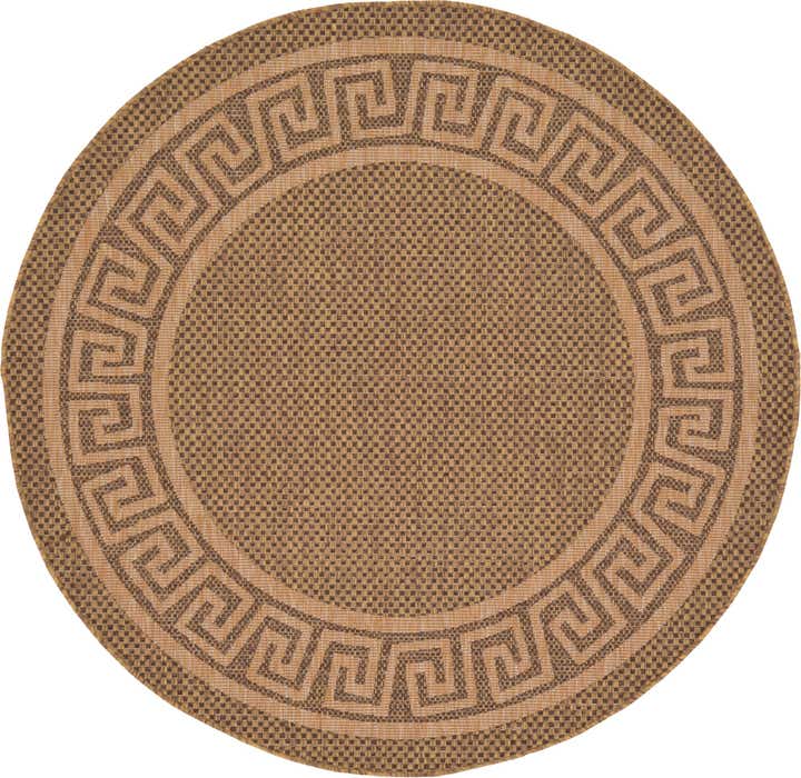 6' x 6' Easy-Clean Border Indoor / Outdoor Round Rug