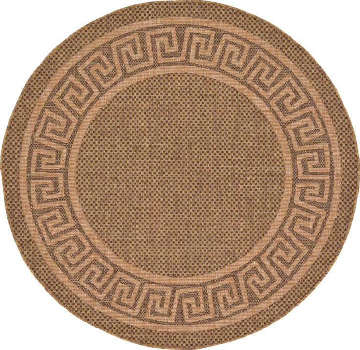 Detail image of 6' x 6' Easy-Clean Border Indoor / Outdoor Round Rug