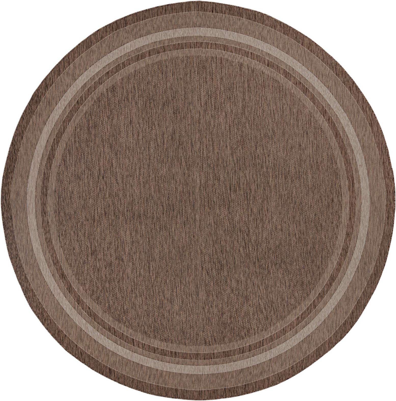 13' x 13' Easy-Clean Border Indoor / Outdoor Round Rug