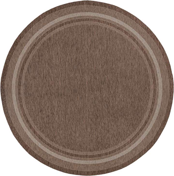 13' x 13' Easy-Clean Border Indoor / Outdoor Round Rug