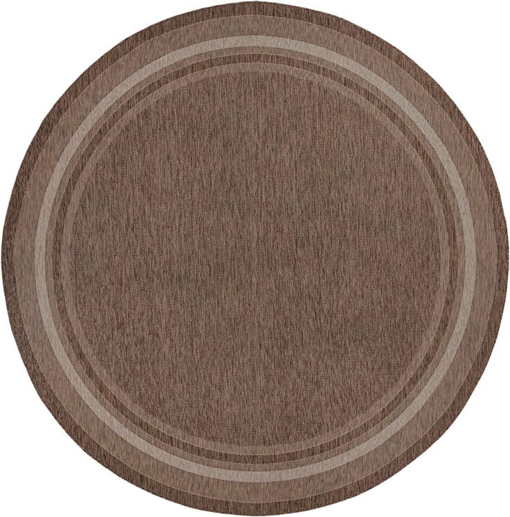 Detail image of 13' x 13' Easy-Clean Border Indoor / Outdoor Round Rug