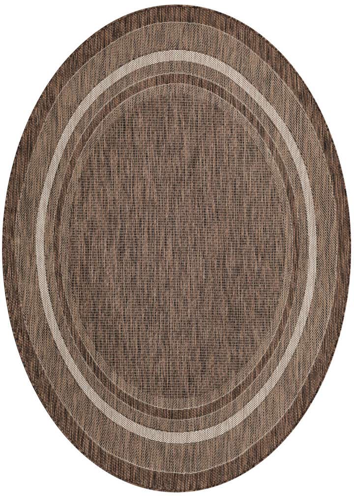 6' 1 x 6' 1 Easy-Clean Border Indoor / Outdoor Round Rug