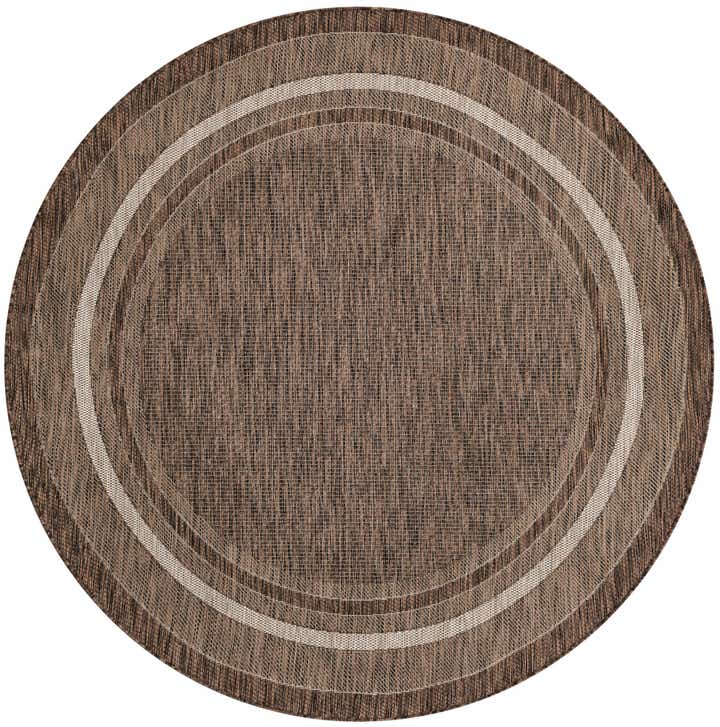 6' 1 x 6' 1 Easy-Clean Border Indoor / Outdoor Round Rug