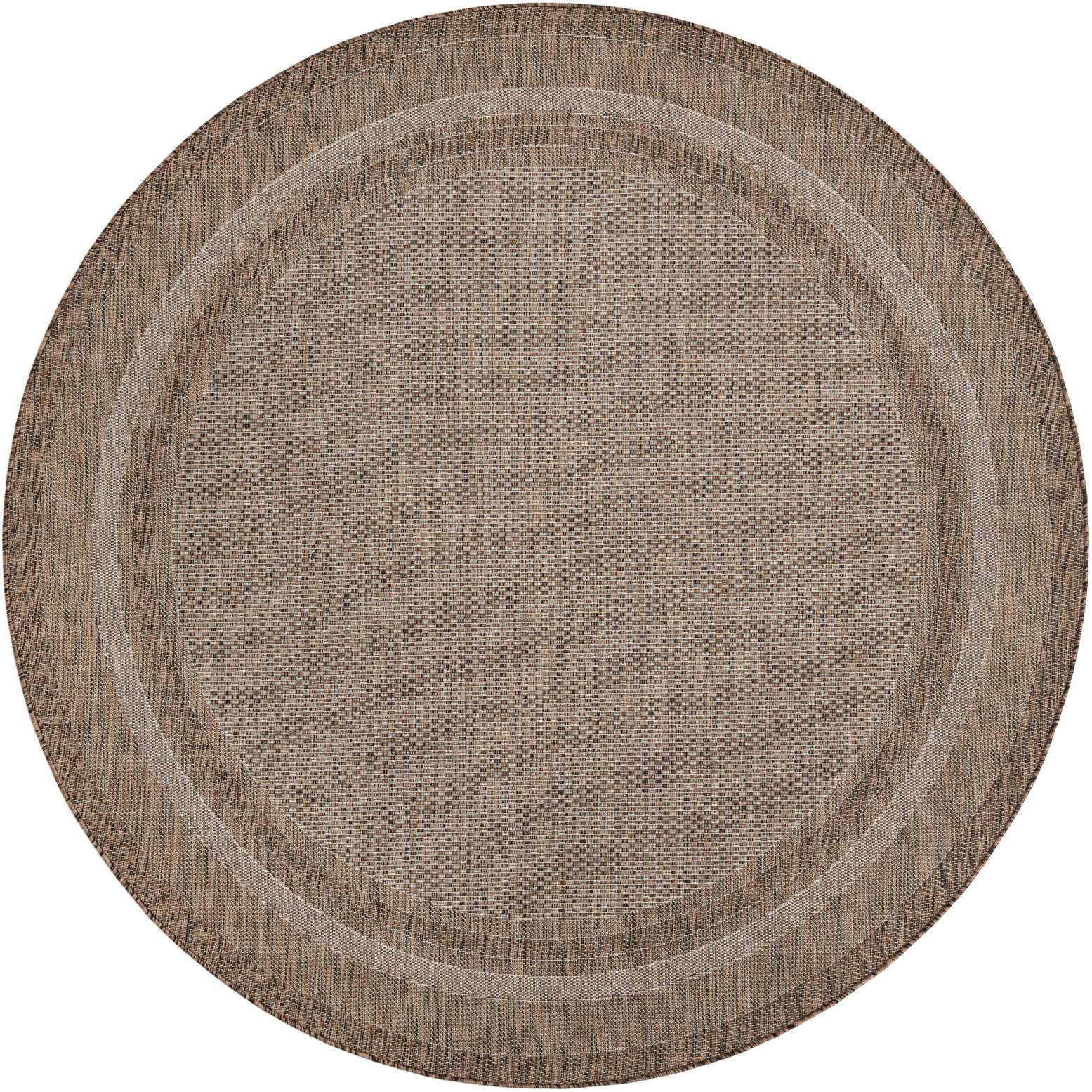 7' 10 x 7' 10 Easy-Clean Border Indoor / Outdoor Round Rug