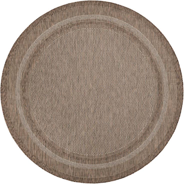 Detail image of 7' 10 x 7' 10 Easy-Clean Border Indoor / Outdoor Round Rug
