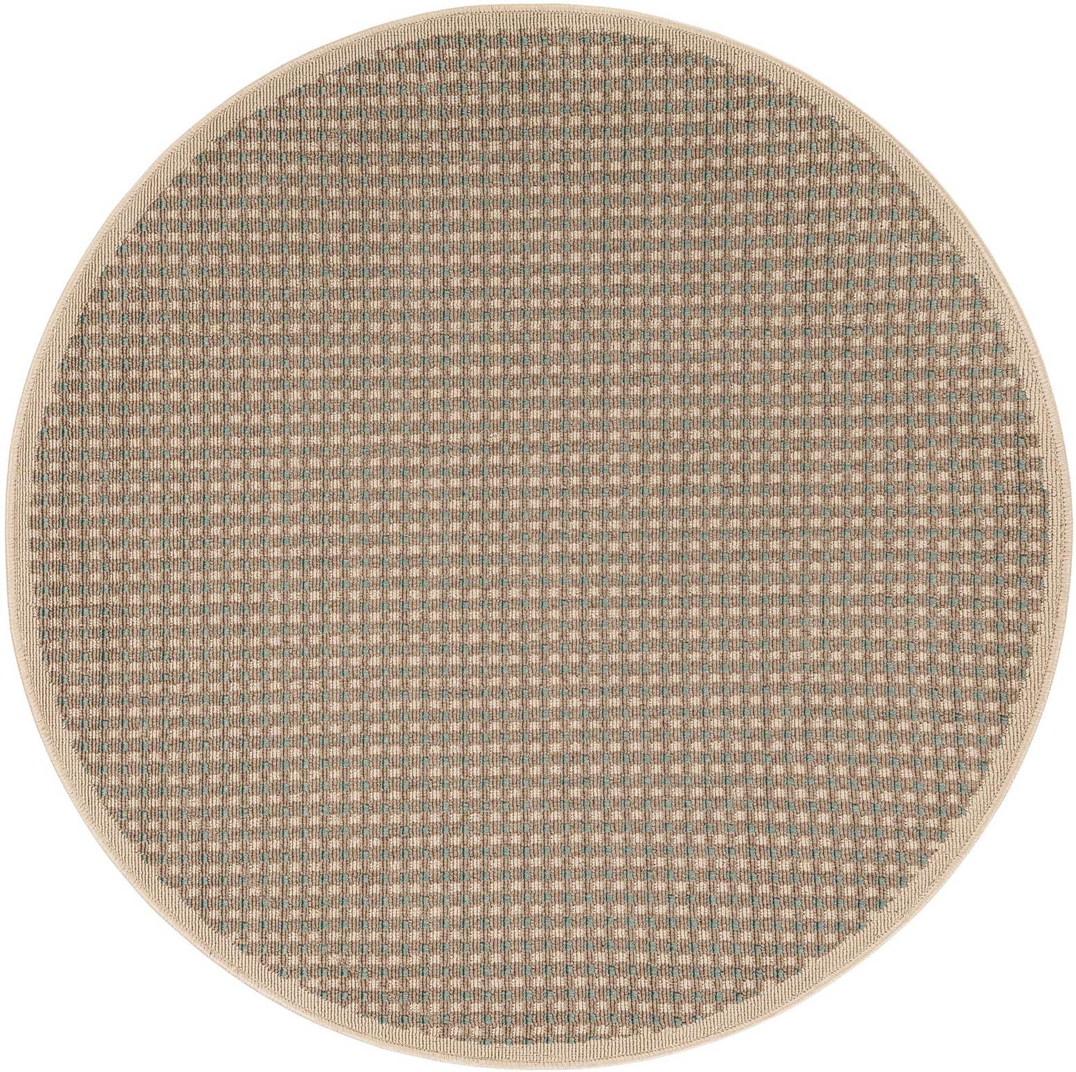 4' x 4' Easy-Clean Border Indoor / Outdoor Round Rug