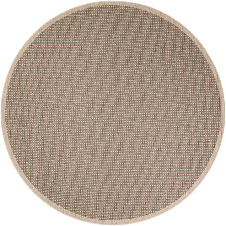 7' 10 x 7' 10 Easy-Clean Border Indoor / Outdoor Round Rug