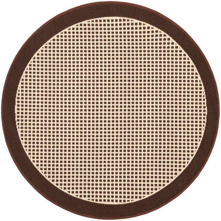 Detail image of 3' x 3' Easy-Clean Border Indoor / Outdoor Round Rug