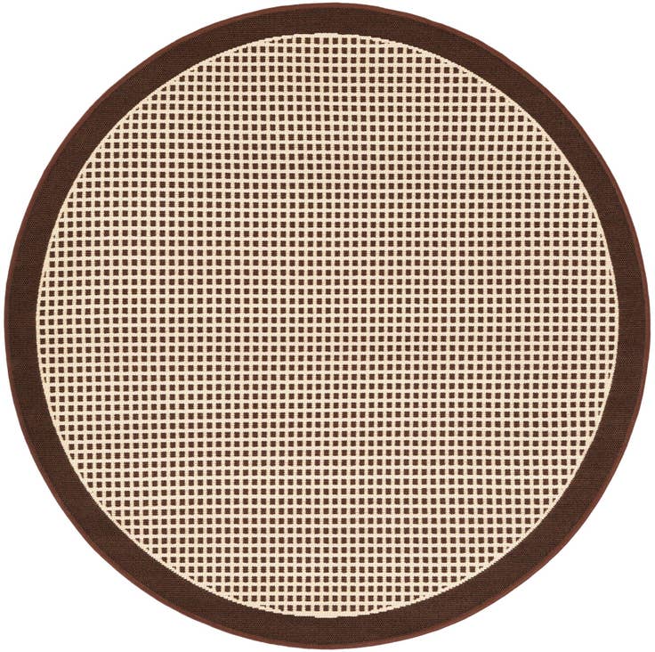Detail image of 4' x 4' Easy-Clean Border Indoor / Outdoor Round Rug